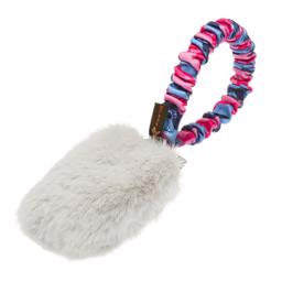 Tug-e-nuff Fuskpälsficka Bungee Squeaker Dummy med fuskpäls och Piv Pink